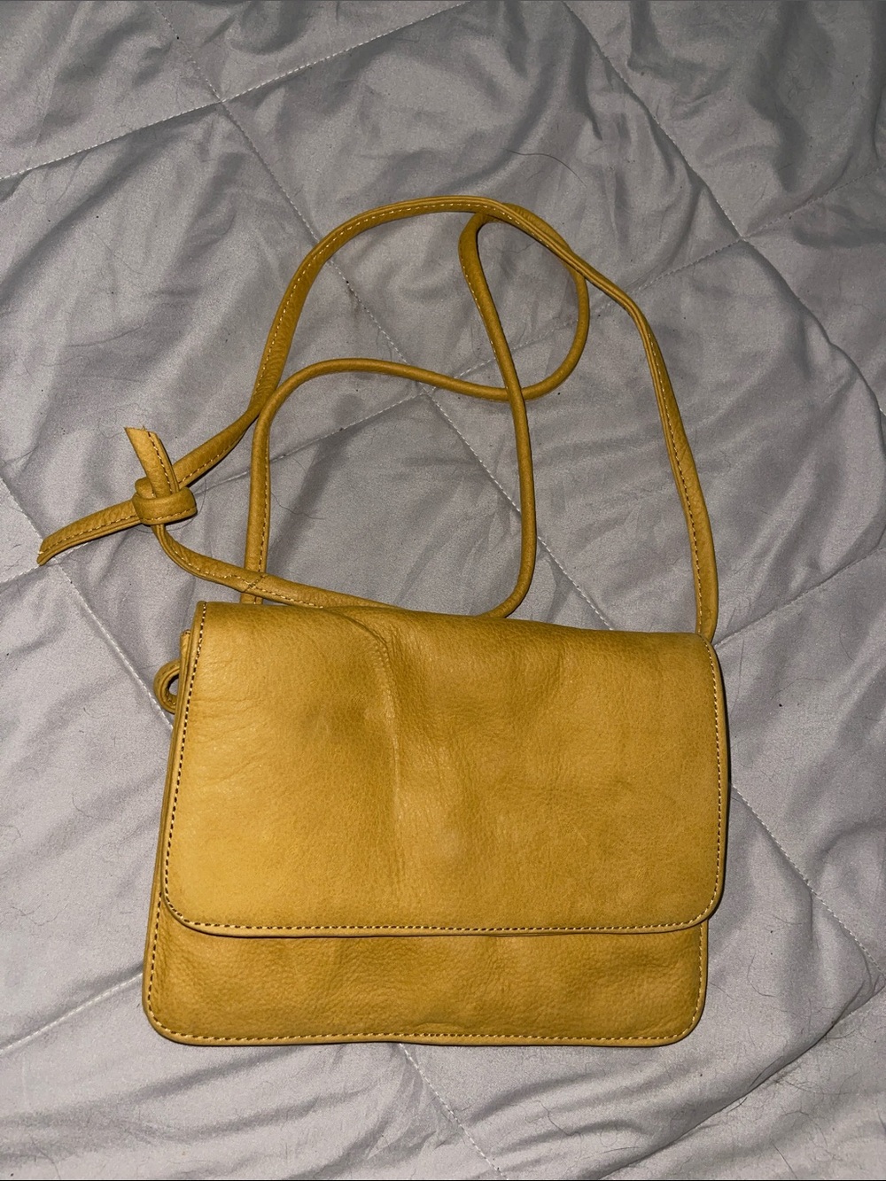 Toscana Genuine Leather Mustard Wristlet Crossbody Made in Italy